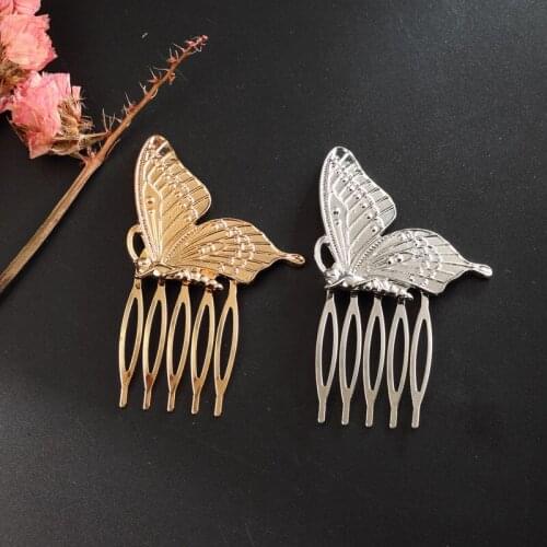 Fashion Metal Gold Silver Butterfly Hair Clips Women Elegant Vintage Hairpin Accessories Girl 2021