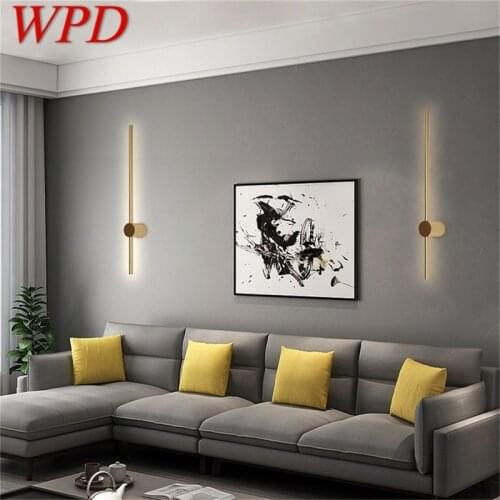 WPD Brass Nordic Wall Lamp Contemporary Gold Sconces Simple LED Light Indoor For Home Living Room
