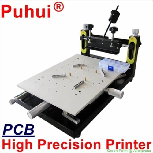 New Authorized PUHUI High Precision Solder Paste Printer 300x400mm Manual Stencil Printer Silk Printing Machine Stencil Solder