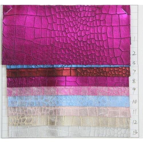 New synthetic PVC leather fabric waterproof quality bronzing crocodile embossed grain artificial leather fabric wholesale