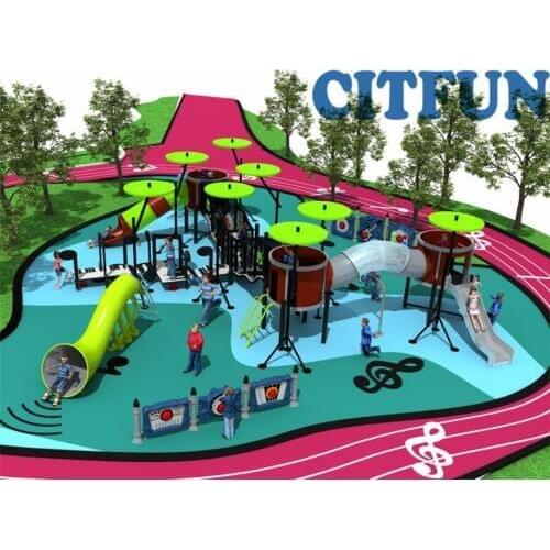 New style Fantastic Concert World outdoor playground, Good quality paly slider for school/park/community OP18-005A