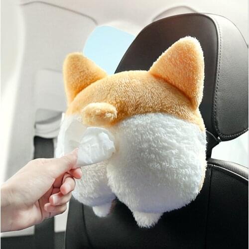 New high-quality universal Corgi butt car armrest box tissue box creative cartoon cute tissue box car interior supplies car acce