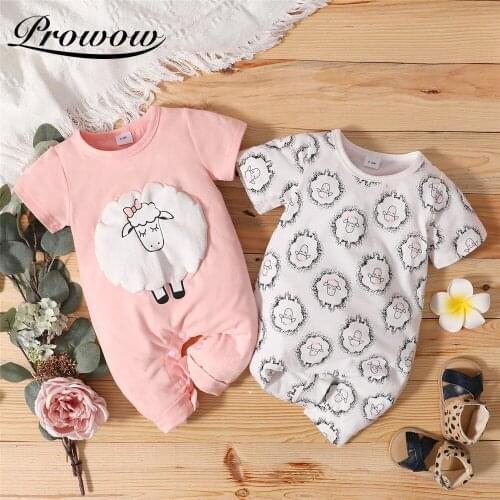 Prowow Sheep Baby Girl Sleepwear For Newborn Clothes Cartoon Childrens Overalls Summer Kids Girl Jumpsuits Cute Toddler Outfits