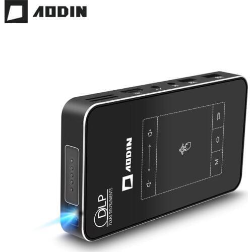 AODIN 1+32G WIFI Portable Projector Smart Multi-touch HD DLP Projector HDMI mini Pocket Projector LED Android Home Theater M8S