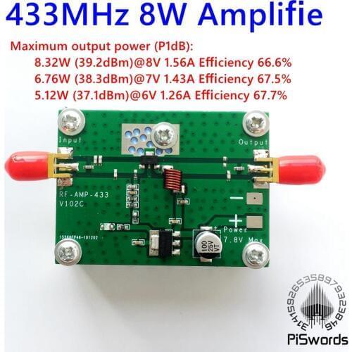 RF HF AMP 433MHz 8W Power Amplifier Board High Frequency Amplifiers Digital Power Amplificador