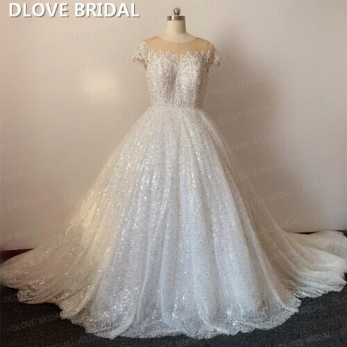 Luxury Shinny Wedding Dress Ball Gown Bridal Gowns
