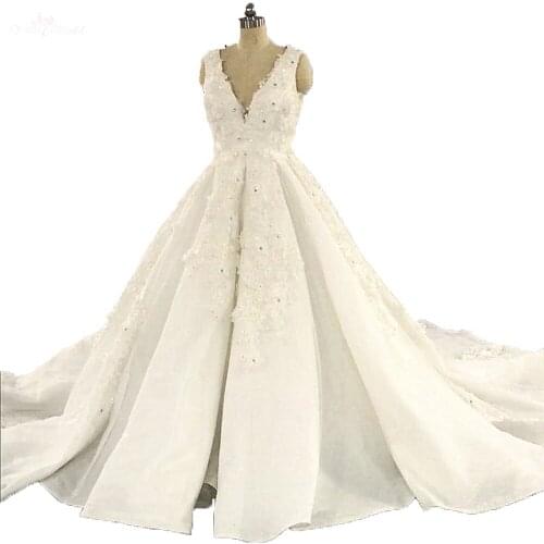 RSW1458 Luxury V Neck Wedding Dress Bridal Dresses 2018