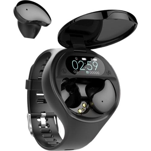 TWS Smart Watch 2 In 1 Adjustable Bluetooth Headset Waterproof Bracelet Smart Watches For Men Women Smartwatch 2021