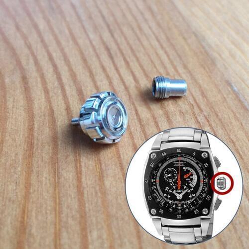 Steel waterproof crown for Seiko Sportura 48*60mm automatic chronograph watch parts tools