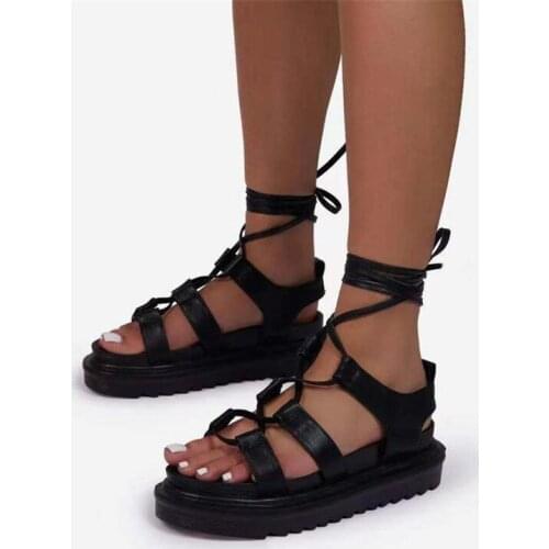 Comfortable thick-soled round head strap sandals large size sandálias chinelo feminino moda sandálias romanas de verão