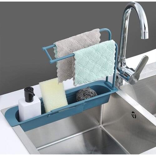 Retractable sink rack storage drain basket kitchen soap sponge storage sink drain rack kitchen supplies