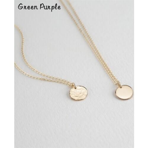 Hammered Coins Necklace 9MM Pendants Ball Chain Jewelry Collier Femme Handmade Chocker Kolye Disk Necklace