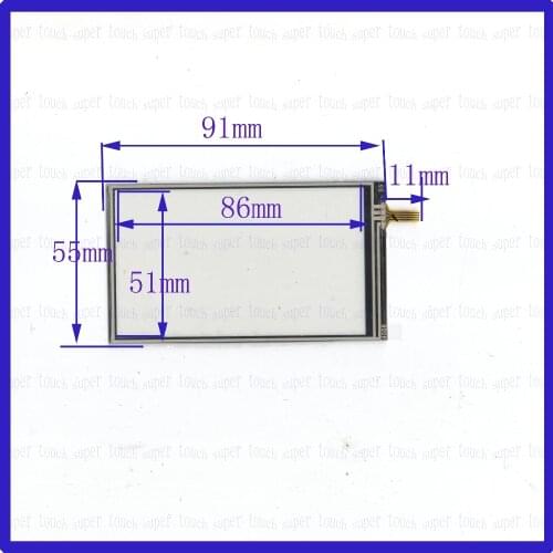 ZhiYuSun 4058 4inch 91*55 4 wire TOUCH SCREEN for gps glass touch panel width 55mm length91mm this is compatible