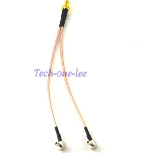 50 piece/lot SMA - TS9 Adapter SMA Female to Y type 2 TS9 Male Connector Splitter Pigtail Cable RG316 15CM