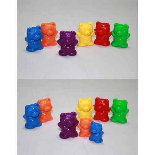 60pcs Six-Color Mix Counting Bears Educational Toys Color Sorting Bears for Children Sorting math Learning tools kids toy #40