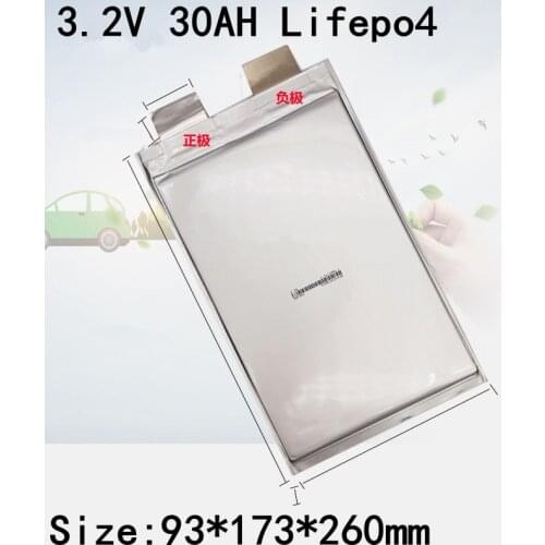 3.2V 30ah LiFepo4 Battery High Capacity 30Ah Lithium Ion Battery for Solar Energy Storage Wheelchair E Bicycle Battery Pack Diy
