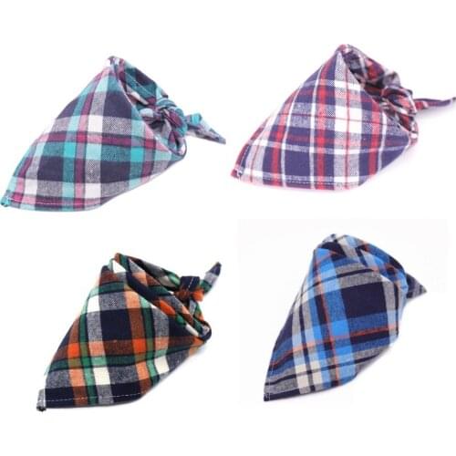 Dog Bandanas Large Pet Scarf Pet Bandana For Dog Cotton Plaid WashableBow ties Collar Cat Dog Scarf Large Dog Accessories