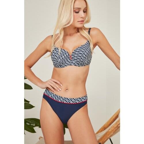 C & City Women 'S Underwire Lined Bikini Suit 2968-1 Navy Blue