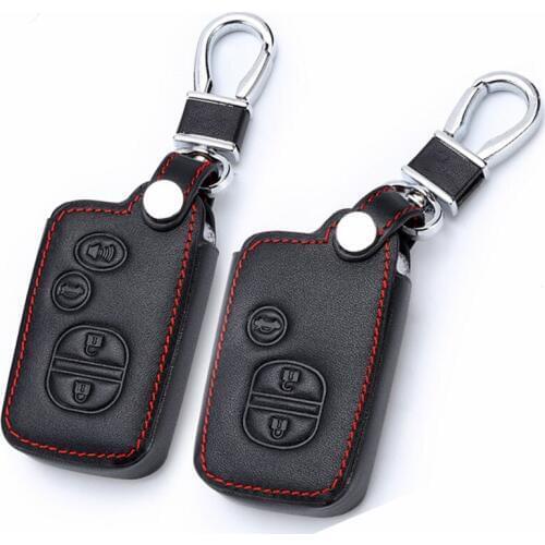 Peacekey Genuine Leather Car Key Case Cover For Toyota Land Cruiser Prado 150 Camry Prius Crown Keychain Holder