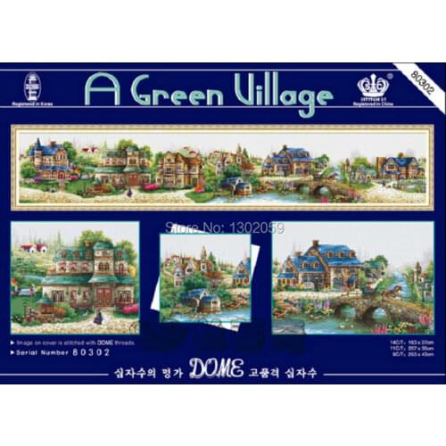 Factory Sale Cross Stitch Kit Needlework Embroidery European Green Town-----Free Shipping