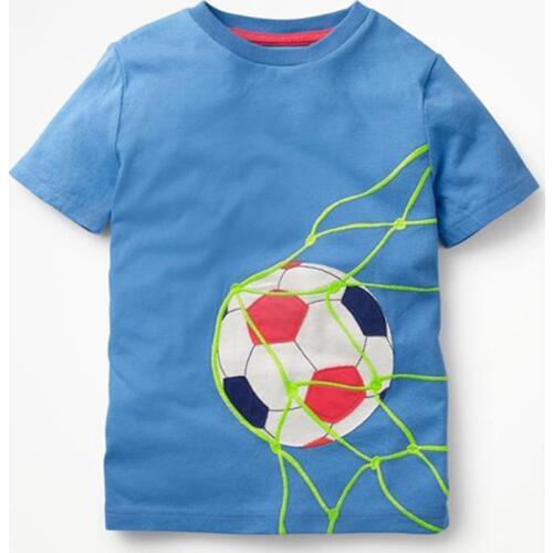 Baby Boys Solid T shrit Kids 100% Cotton T-shirts Short sleeve Children Boys Tops Sports Tee Shirts Summer Girls Football
