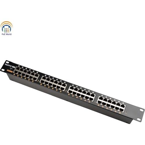 Gigabit 24 Port PoE Injector LED Indicator Patch Panel with load balancing work for IP Camera, MikroTik, Ubiquiti, 802.3af POE