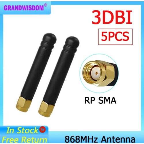 5pcs 868MHz 915MHz Antenna 3dbi RP-SMA Connector GSM 915 MHz 868 MHz antena outdoor signal repeater antenne waterproof Lorawan
