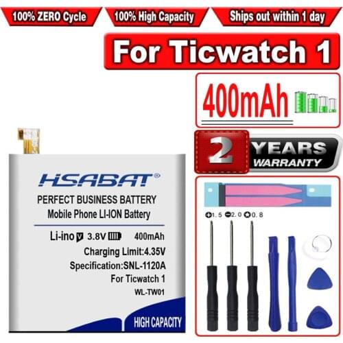 HSABAT 400mAh WL-TW01 Battery for Ticwatch 1