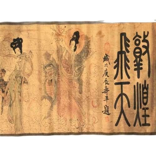 Chinese old picture paper "Figure painting " long Scroll painting Long Scroll Dunhuang Ladies Pictures