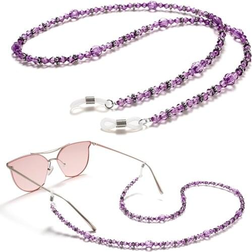 Fashion 2-IN-1 sunglass Hanging Rope Women Glasses Chain Mask Hanging Rope Sunglass Beads Lanyard Holder Ear Hanging Rope