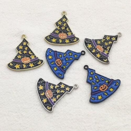 New arrival! 27x25mm 10pcs Zinc Alloy Pendant Halloween Hat Charm for Halloween Jewelry DIY Parts,Jewelry Findings & Components