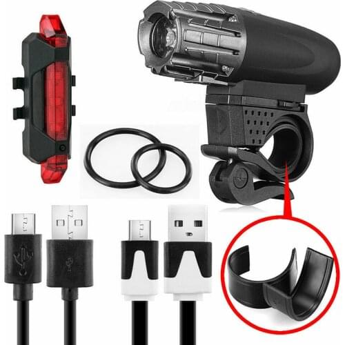 NEW USB Rechargeable Bike Light Set Super Bright Front and Back Headlight Bicycle Light Safety Flashlight Easy to Install
