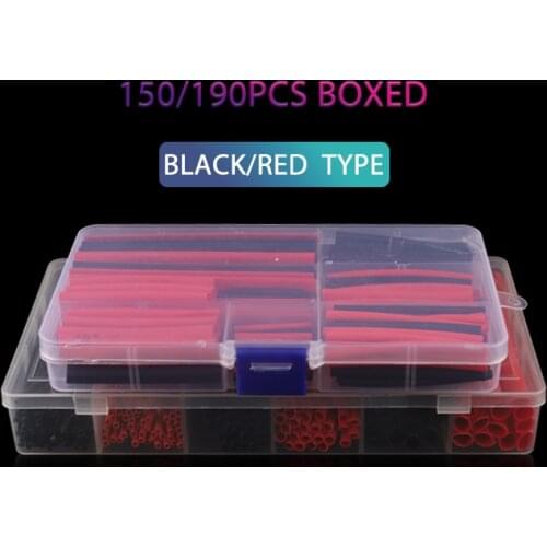 Boxed Polyolefin Shrink heat shrinkable tube Insulation repair wire Black/Red Various specifications heat shrink tubing