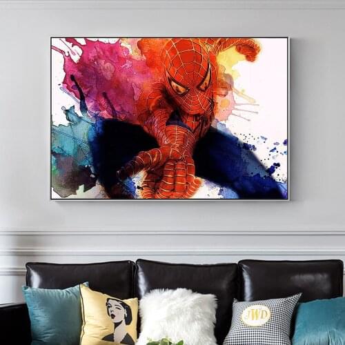 Classic Marvel Movie Superhero Spiderman Color Posters Wall Art Print Canvas Painting Living Room Corridor Bedroom Decor Picture