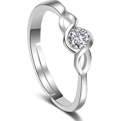S925 Sterling Silver New Korean Silver Ring Wholesale Love Interwoven Heart Wyatt Ring Open Womens Ring Engagement Ring