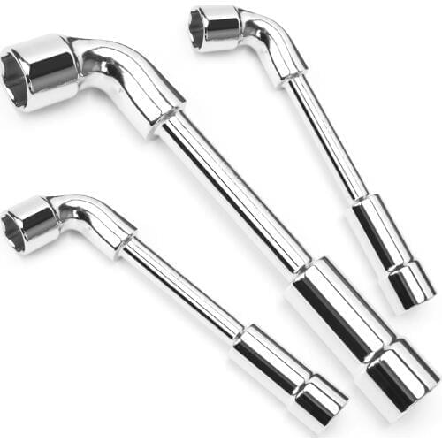 Hot 6-19mm L type pipe perforation elbow Wrench Double head Outer hexagon sleeves Wrench Household car repair hand tools