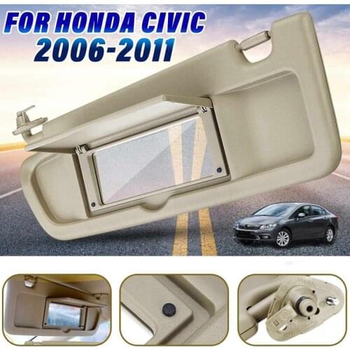 Car Driver Side and Passenger Side Sun Visor Sunshade Sun Shield Anti Dazzle Visor for HONDA CIVIC 2009-2011 Beige