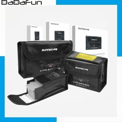 Sunnylife LiPo battery Safe Bag Explosion-proof Protective Battery Storage Bag for DJI Mavic Air 2 Drone Accessories