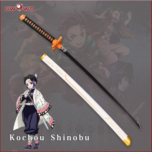 UWOWO New Design Kimetsu no Yaiba Sword Weapon Demon Slayer Satoman Tanjiro Cosplay Wooden Sword 1:1 Anime Ninja Knife