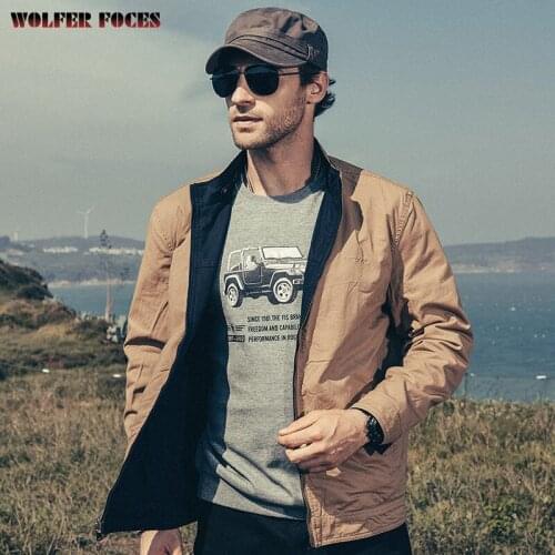 2021 Spring New Arrivals Double-sided Cotton Tooling Casual Collar Loose Jacket Mens Outerwear Coats Best Genuine Men Coat