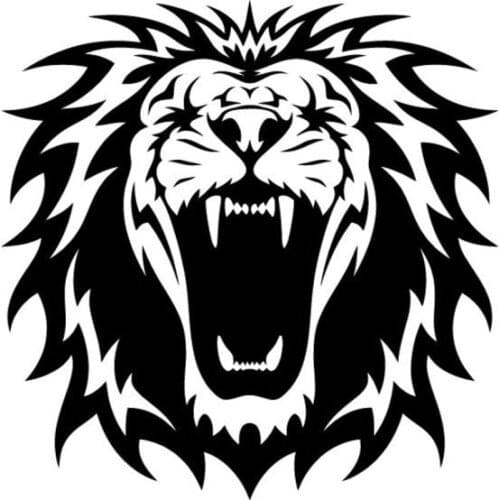 20X20CM A ROARING LION Black Silver Vinyl Decals Motorcycle Car Stickers Car-styling S6-2007