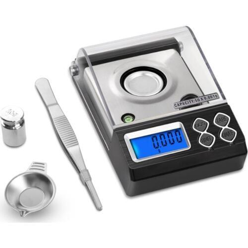 Yieryi Portable Electronic Pocket Scale Blue Backlight Laboratory Precision Scales 20g / 30g / 50g / 0.001g Jewelry Scale