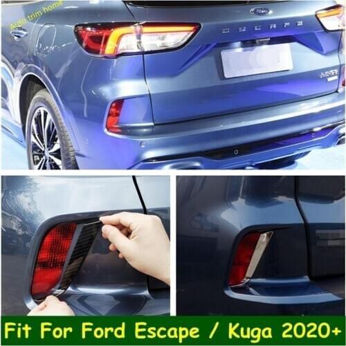 Rear Tail Fog Lights Lamps Eyelid Eyebrow Cover Trim Auto Accessories Fit For Ford Escape / Kuga 2020 2021 Carbon Fiber Look