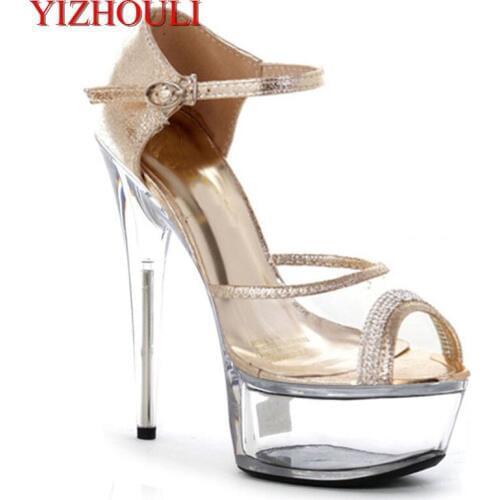 Plus Size Beautiful Flower Platform Sole 15cm High Heel Platforms Pole Dance Shoes, Sandals, Dress /Wedding Shoe