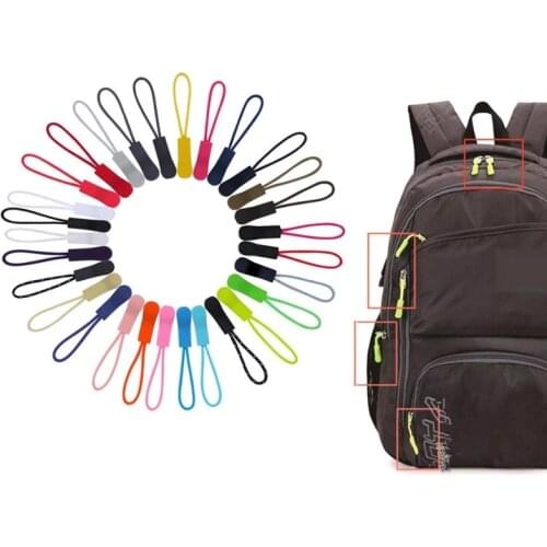 10Pcs Color Rope Zipper Pull Apparel Bag Tactical Backpack Accessories Zip Puller DIY Zipper Head Cord Strap Lariat Slider