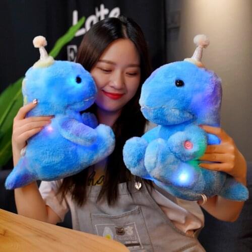 32cm Creative Luminous Toy Soft Stuffed Plush Glowing Colorful Dinosaur Doll Led Light Toys Kawaii Gift For Kids Children Girls