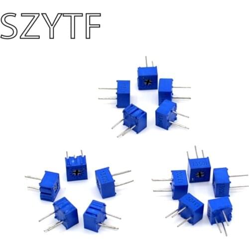 3362P 103 1K 2K 5K 10k 50K 100K 200K 500K 1M Top Adjustable Single Turn Potentiometer 10pcs