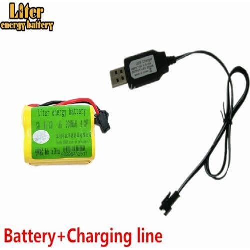 4.8v 900mah Rechargeable Ni-Cd AA 4.8v Bateria with Charger 4.8v nicd ni cd battery pack 4.8v 900mah for RC boat model car toy