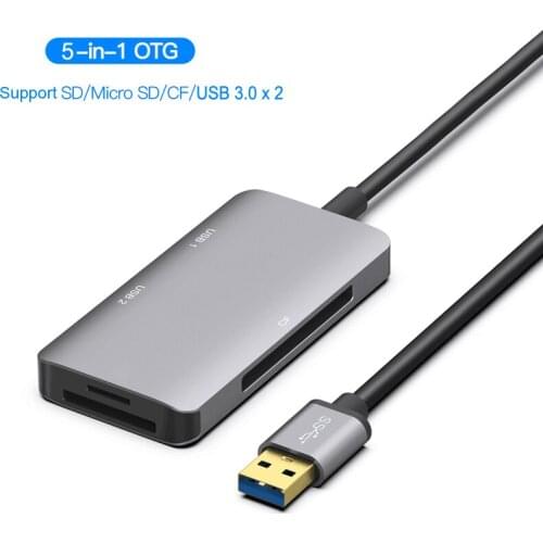 5in1 USB 3.0 SD SDHC CF Compact Flash TF MicroSD Card Reader USB3.0 U Flash Disk Drive Mouse OTG for Macbook Laptop Notebook PC