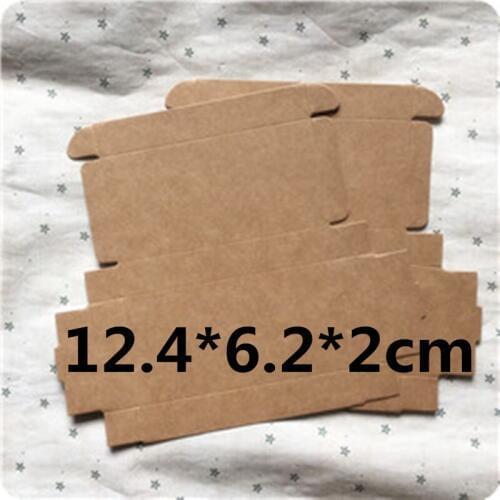 50pcs 12.4*6.2*2cm Retro Mini Kraft Paper Box DIY Wedding Gift Favor Boxes Mini Single Box Packaging
